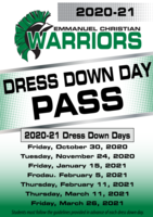 2020-21 Dress Down Day Pass